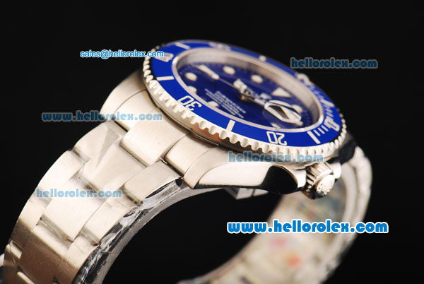 Rolex Submariner Oyster Perpetual Date Automatic Movement Full Steel with Blue Dial and Blue Ceramic Bezel - Click Image to Close